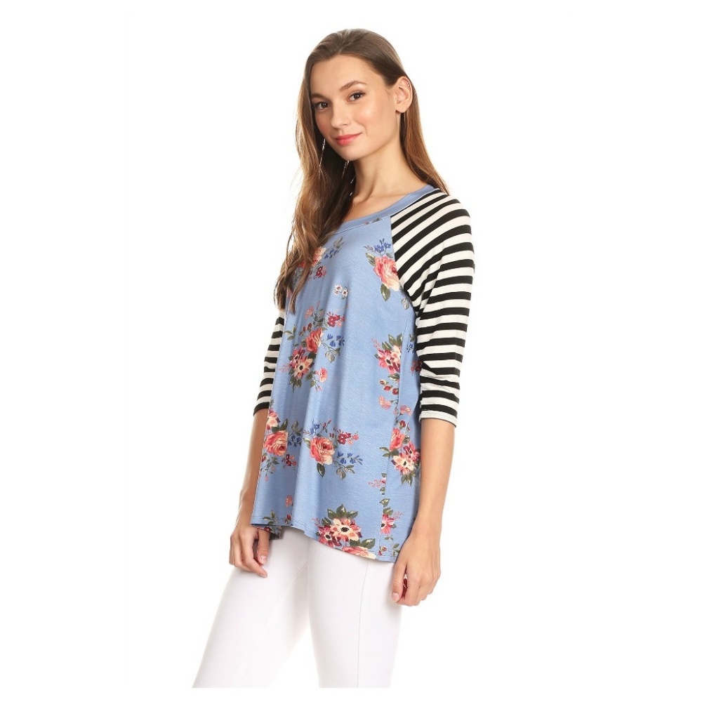 BLUE STRIPE TOP - Picture 2 of 4